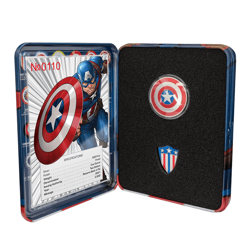 1 oz Silver Captain America Shield Coin (2021)